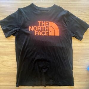The North Face Black and Orange Logo Tee